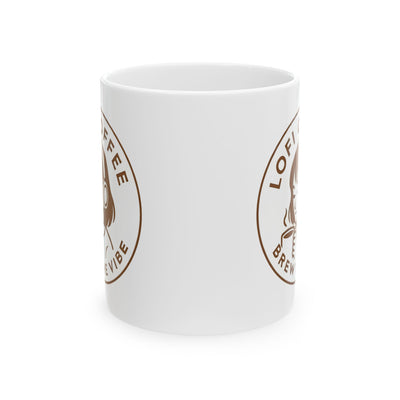 Coffee Mug — 'Lo-Fi Brew' Brown Retro Coffee Logo Mug (11oz, 15oz)