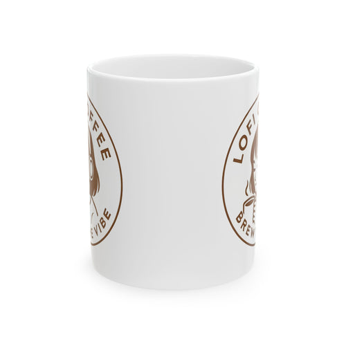 Coffee Mug — 'Lo-Fi Brew' Brown Retro Coffee Logo Mug (11oz, 15oz)
