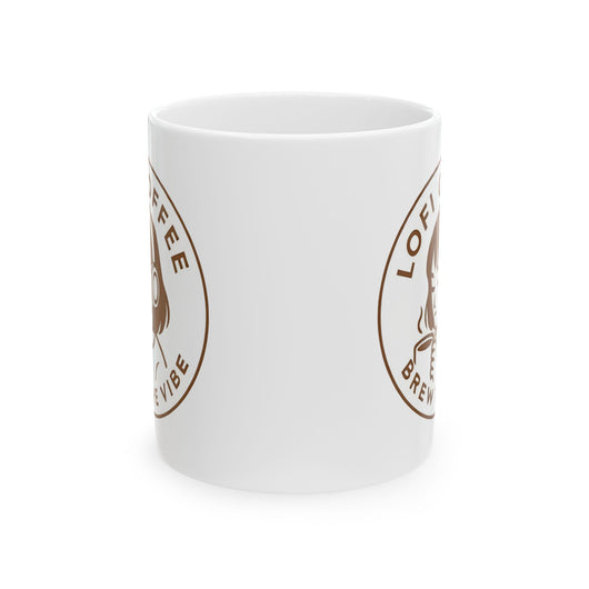 Coffee Mug — 'Lo-Fi Brew' Brown Retro Coffee Logo Mug (11oz, 15oz)